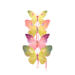 Jeweled Diamond Butterflies Vinyl Car Decal Sticker – Waterproof & UV-Resistant 8"