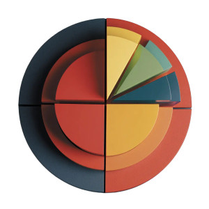3D Pie Chart Vinyl Car Decal Sticker – Waterproof & UV-Resistant 8"