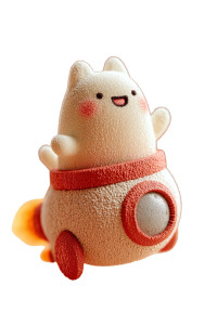 Flying Cat Rocket Vinyl Car Decal Sticker – Waterproof & UV-Resistant 8"