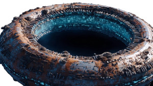 Giant Toroidal Spaceship Vinyl Car Decal Sticker – Waterproof & UV-Resistant 8"