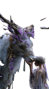 Fairy And Sacred Deer Vinyl Car Decal Sticker – Waterproof & UV-Resistant 8"