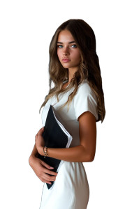 Professional Young Woman V2 Vinyl Car Decal Sticker – Waterproof & UV-Resistant 8"