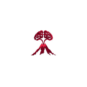 Brain Volcano Logo Vinyl Car Decal Sticker – Waterproof & UV-Resistant 8"