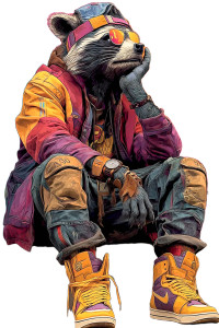Hip Hop Rocket Raccoon Vinyl Car Decal Sticker – Waterproof & UV-Resistant 8"