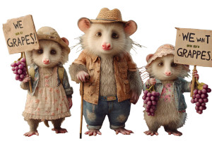 Opossum Family Protest Vinyl Car Decal Sticker – Waterproof & UV-Resistant 8"