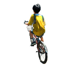 Boy Riding Bike Vinyl Car Decal Sticker – Waterproof & UV-Resistant 8"
