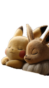 Sleeping Pikachu Eevee Vinyl Car Decal Sticker – Waterproof & UV-Resistant 8"