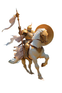 Proud Golden Knight Vinyl Car Decal Sticker – Waterproof & UV-Resistant 8"