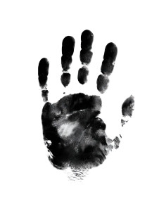 Black Handprint Vinyl Car Decal Sticker – Waterproof & UV-Resistant 8"