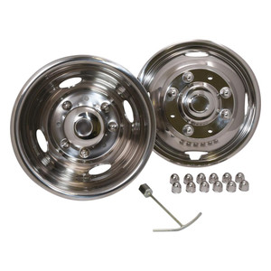 Ford F-350 Super Duty Wheel Simulators | Fits 17 Inch Wheels | Polished Stainless Steel | Set of 4 | Bolt-On