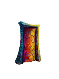 Whimsical Painted Door Vinyl Car Decal Sticker – Waterproof & UV-Resistant 8"