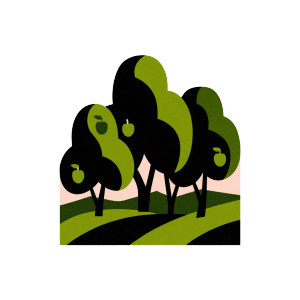 Apple Orchard Icon Vinyl Car Decal Sticker – Waterproof & UV-Resistant 8"