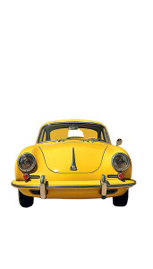 Vintage Yellow Porsche Vinyl Car Decal Sticker – Waterproof & UV-Resistant 8"