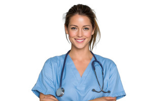 Smiling Healthcare Professional Vinyl Car Decal Sticker – Waterproof & UV-Resistant 8"