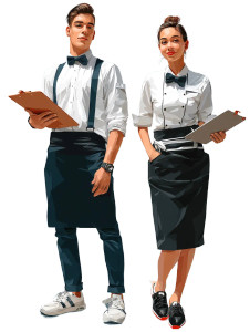 Waiters Illustration Vinyl Car Decal Sticker – Waterproof & UV-Resistant 8"