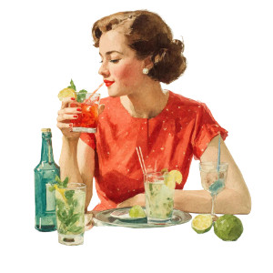 Mom With Cocktail Vinyl Car Decal Sticker – Waterproof & UV-Resistant 8"