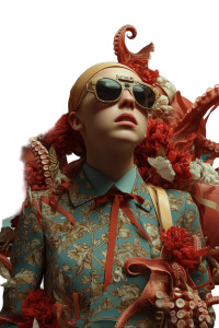 Girl With Octopuses Vinyl Car Decal Sticker – Waterproof & UV-Resistant 8"