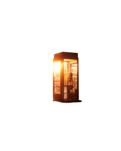 Burning Telephone Booth Vinyl Car Decal Sticker – Waterproof & UV-Resistant 8"
