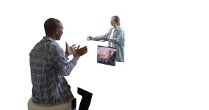 Holographic Office Meeting Vinyl Car Decal Sticker – Waterproof & UV-Resistant 8"