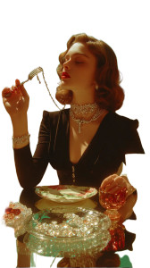 Glamorous Brunette Dining Vinyl Car Decal Sticker – Waterproof & UV-Resistant 8"