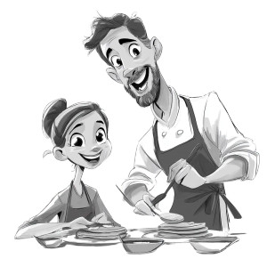 Father Daughter Pancakes Vinyl Car Decal Sticker – Waterproof & UV-Resistant 8"