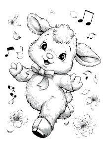Dancing Fluffy Lamb Vinyl Car Decal Sticker – Waterproof & UV-Resistant 8"
