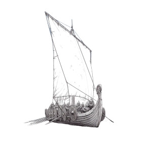 Viking Longship Sailing Vinyl Car Decal Sticker – Waterproof & UV-Resistant 8"