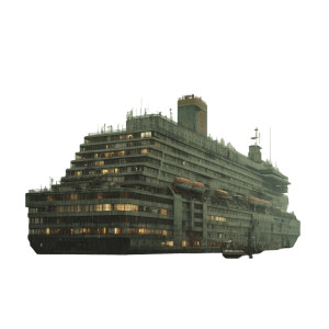 Brutalist Cruiseliner Vinyl Car Decal Sticker – Waterproof & UV-Resistant 8"