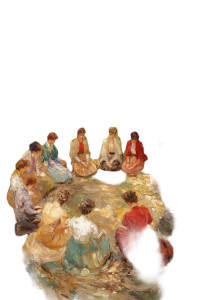 Meditating Women Circle Vinyl Car Decal Sticker – Waterproof & UV-Resistant 8"