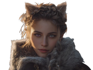 Elegant Cat-Eared Woman Vinyl Car Decal Sticker – Waterproof & UV-Resistant 8"