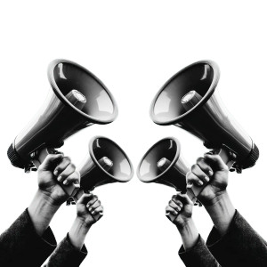 Hands Holding Megaphones Vinyl Car Decal Sticker – Waterproof & UV-Resistant 8" Hands Holding Megaphones Vinyl Car Decal Sticker – Waterproof & UV-Resistant 8"
