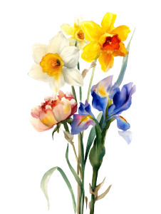 Floral Bouquet Painting Vinyl Car Decal Sticker – Waterproof & UV-Resistant 8"