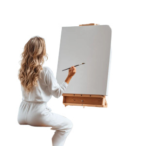 Blonde Artist Painting V2 Vinyl Car Decal Sticker – Waterproof & UV-Resistant 8"