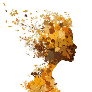 Autumn Leaves Face Vinyl Car Decal Sticker – Waterproof & UV-Resistant 8"
