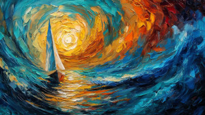 Sailboat In Waves Vinyl Car Decal Sticker – Waterproof & UV-Resistant 8"