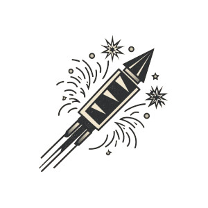 Classic Fireworks Rocket Vinyl Car Decal Sticker – Waterproof & UV-Resistant 8"