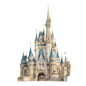 Disney Castle Watercolor Vinyl Car Decal Sticker – Waterproof & UV-Resistant 8"