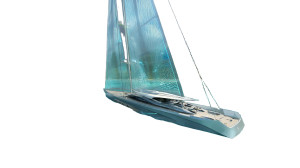 Futuristic Racing Sailboat Vinyl Car Decal Sticker – Waterproof & UV-Resistant 8"