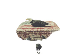 Eagle On Coffin Vinyl Car Decal Sticker – Waterproof & UV-Resistant 8"