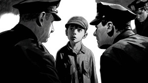 Noir Interrogation Scene Vinyl Car Decal Sticker – Waterproof & UV-Resistant 8"