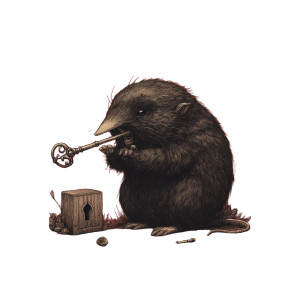 Mole Eating Key Vinyl Car Decal Sticker – Waterproof & UV-Resistant 8"