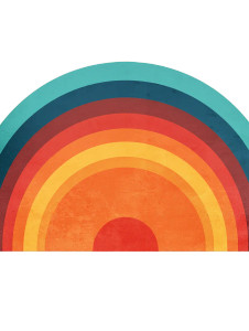 Stylized Sun Poster Vinyl Car Decal Sticker – Waterproof & UV-Resistant 8"