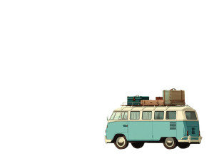 Retro Camper Van Vinyl Car Decal Sticker – Waterproof & UV-Resistant 8"