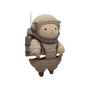 Space Sheep Adventure Vinyl Car Decal Sticker – Waterproof & UV-Resistant 8"