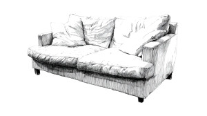 Sofa Sketch Vinyl Car Decal Sticker – Waterproof & UV-Resistant 8"