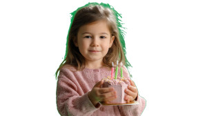 Little Girl With Cake Vinyl Car Decal Sticker – Waterproof & UV-Resistant 8" Little Girl With Cake Vinyl Car Decal Sticker – Waterproof & UV-Resistant 8"