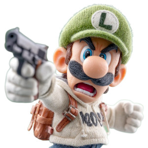 Luigi With Pistol V5 Vinyl Car Decal Sticker – Waterproof & UV-Resistant 8"