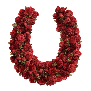 Rose Horseshoe Vinyl Car Decal Sticker – Waterproof & UV-Resistant 8"