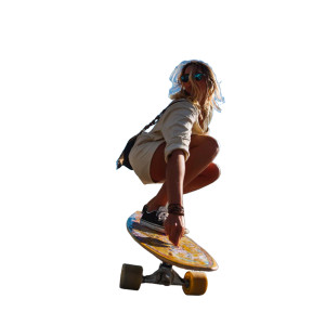 Skateboarding Woman V3 Vinyl Car Decal Sticker – Waterproof & UV-Resistant 8"