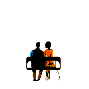 Futuristic Couple Moment Vinyl Car Decal Sticker – Waterproof & UV-Resistant 8"